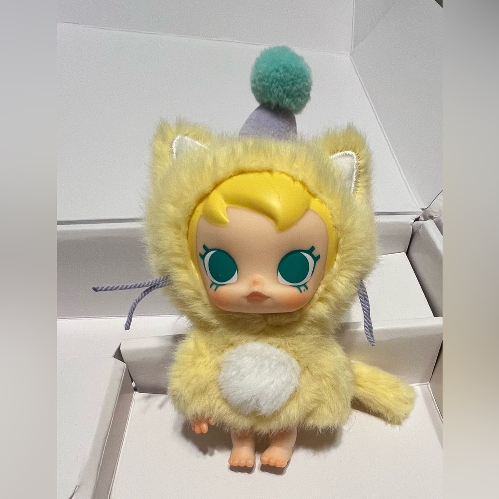 Molli Yellow and Blue Cat Plush with Fluffy Mane